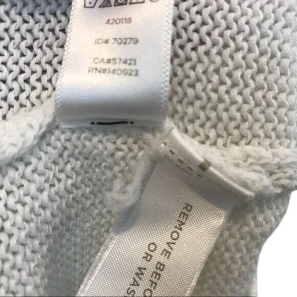 Ann Taylor Loft White Open Knit Sweater XL Pullover Lightweight 3/4 Sleeve - Picture 8 of 8